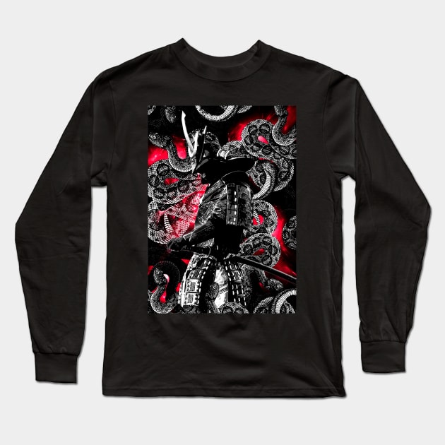 Samurai RED snakes Long Sleeve T-Shirt by syanart